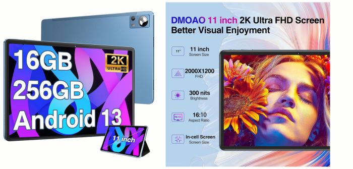 Dmoao 11 inch Android 13 Tablet